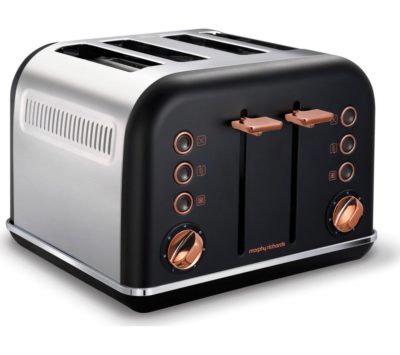 MORPHY RICHARDS Accents 242104 4-Slice Toaster - Black & Rose Gold MORPHY RICHARDS Accents 242104 4-Slice Toaster - Black & Rose Gold